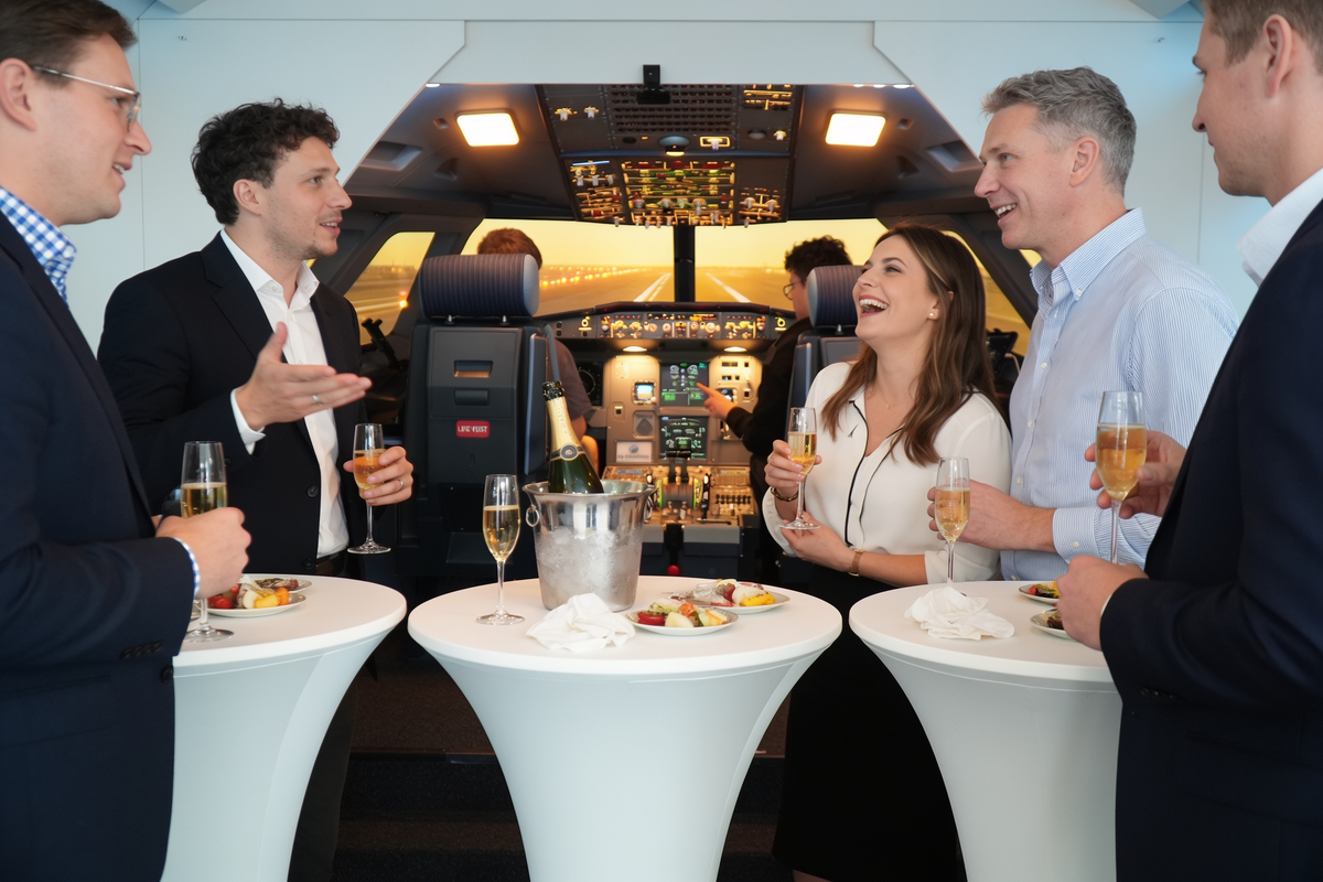 Originalgetreuer 1:1-Nachbau des A320-Cockpits in Gilching bei München